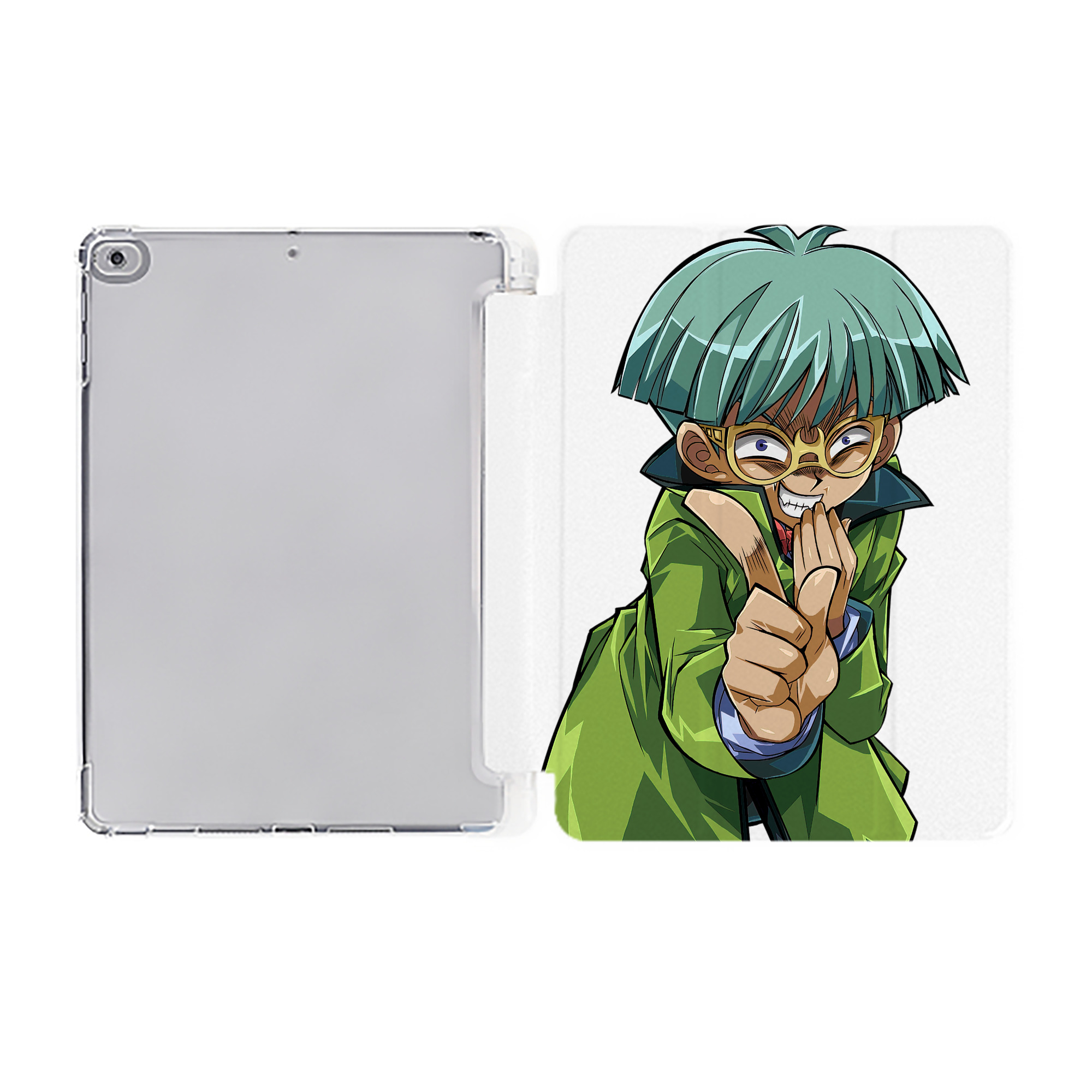 （画像用） 遊☆戯☆王 Yu-Gi-Oh! IPad ケース ペン収納付き 三つ折りスタンド PUレザー×シリコン 対応機種9.5/10.5/10.9インチ